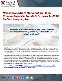 Miconazole Nitrate Market Share, Size, Growth, Analysis, Trends 2016
