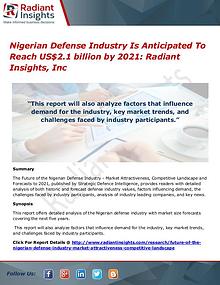 Nigerian Defense Industry Is Anticipated To Reach US$2.1 billion by