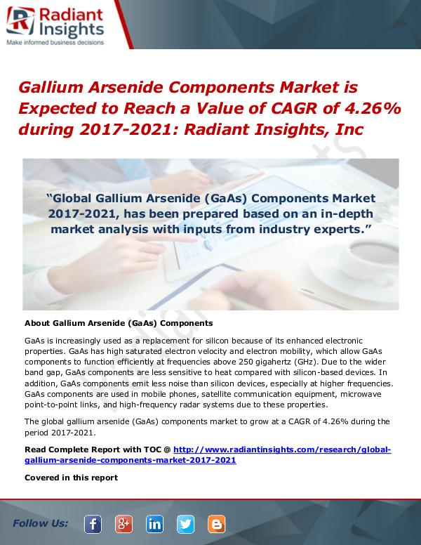 Gallium Arsenide Components Market is Expected to Reach Gallium arsenide components market 2021