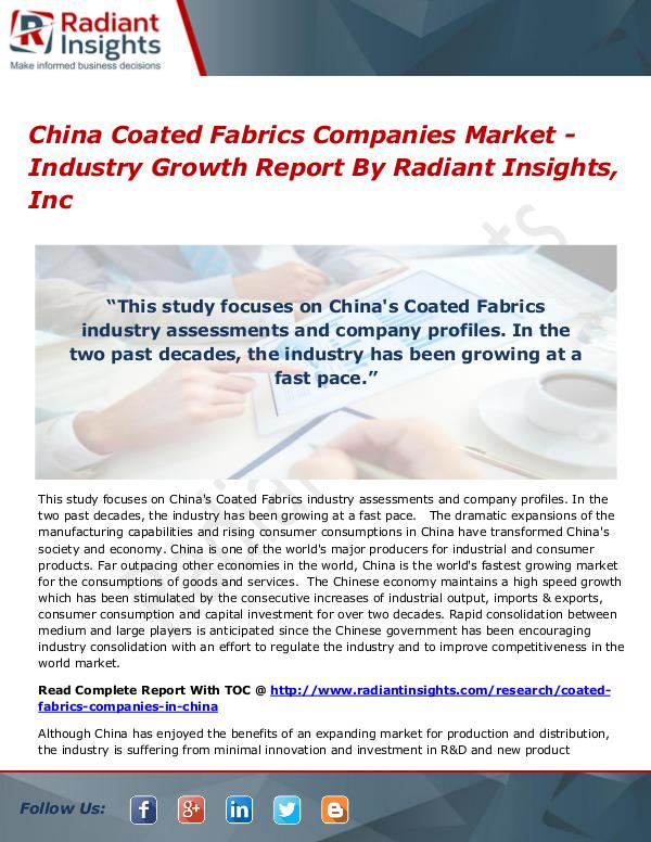 China Coated Fabrics Companies Market - Industry Growth Report China Coated Fabrics Companies Market