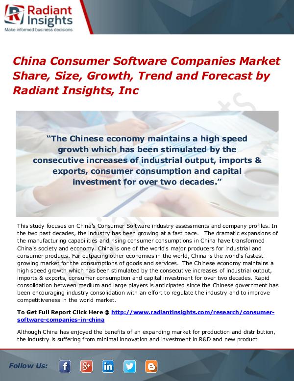 China Consumer Software Companies Market Share, Size, Growth, Trend China Consumer Software Companies Market