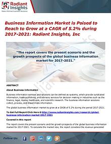 Business Information Market is Poised to Reach to Grow at a CAGR of 5