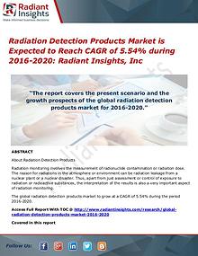 Radiation Detection Products Market is Expected to Reach CAGR of 5.54