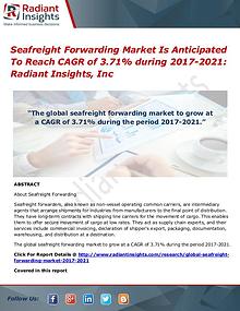 Seafreight Forwarding Market is Anticipated to Reach CAGR of 3.71% Du