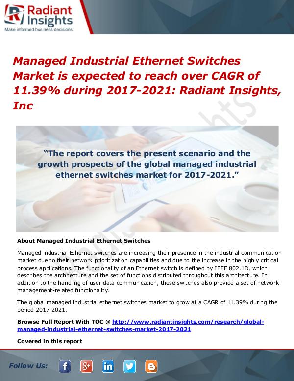 Managed Industrial Ethernet Switches Market Managed Industrial Ethernet Switches Market 2021