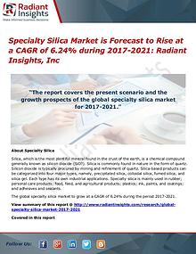 Specialty Silica Market is Forecast to Rise at a CAGR of 6.24%