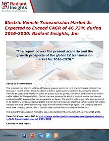 Electric Vehicle Transmission Market is Expected to Exceed CAGR of 46