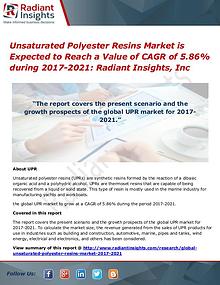 Unsaturated Polyester Resins Market is Expected to Reach a Value of
