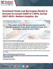 Functional Foods and Beverages Market is Forecast to Exceed CAGR of 7