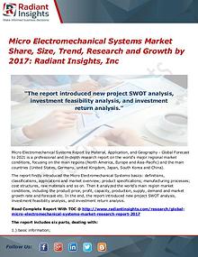 Micro Electromechanical Systems Market Share, Size, Trend 2017