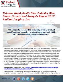 Chinese Wood Planer Industry Share, Size, Growth, AnalysisReport 2017