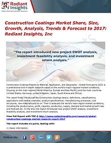 Construction Coatings Market Share, Size, Growth, Analysis 2017