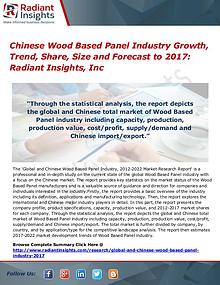 Chinese Wood Based Panel Industry Growth, Trend, Share, Size 2017