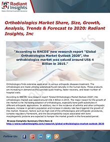 Orthobiologics Market Share, Size, Growth, Analysis, Trends 2017