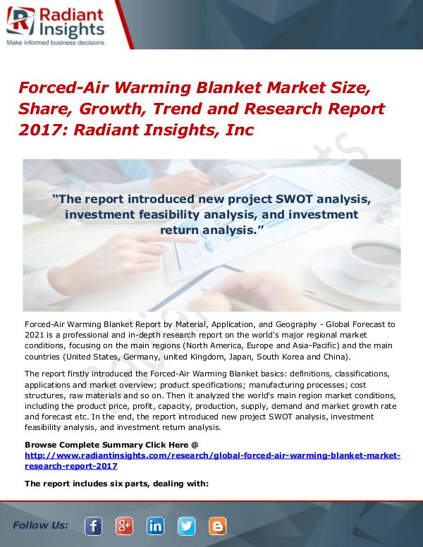 Forced-Air Warming Blanket Market Size, Share, Growth, Trend 2017 Forced-Air Warming Blanket Market Size 2017