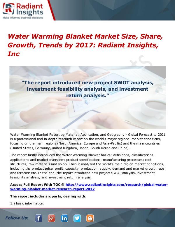 Water Warming Blanket Market Size, Share, Growth, Trends by 2017 Water Warming Blanket Market Size, Share 2017