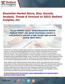 Biosimilar Market Share, Size, Growth, Analysis, Trends 2022
