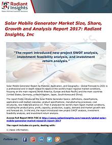 Solar Mobile Generator Market Size, Share, Growth 2017