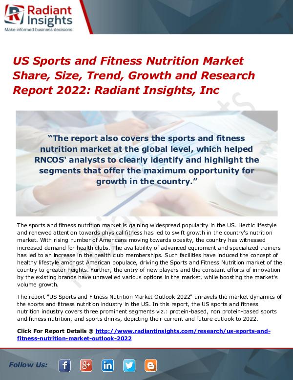 US Sports and Fitness Nutrition Market Share, Size, Trend, Growth2022 US Sports and Fitness Nutrition Market 2022