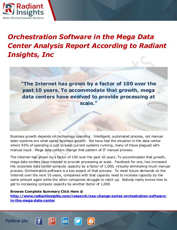 Orchestration Software in the Mega Data Center Orchestration Software in the Mega Data Center
