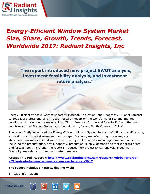 Energy-Efficient Window System Market Size, Share, Growth 2017 Energy-Efficient Window System Market Size 2017