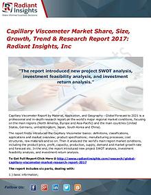 Capillary Viscometer Market Share, Size, Growth, Trend 2017