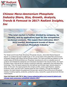 Chinese Mono-Ammonium Phosphate Industry Share, Size, Growth 2017