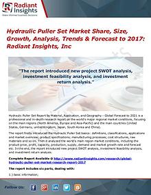 Hydraulic Puller Set Market Share, Size, Growth, Analysis, Trend 2017