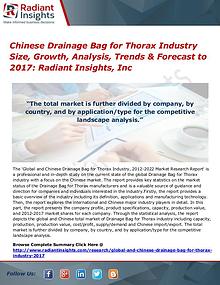 Chinese Drainage Bag for Thorax Industry Size, Growth, Analysis 2017