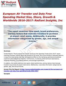 European Air Traveler and Duty Free Spending Market Size, Share 2017