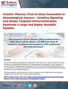 Frontier Pharma First-In-Class Innovation in Hematological Cancers
