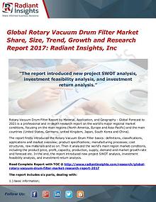 Global Rotary Vacuum Drum Filter Market Share, Size, Trend 2017