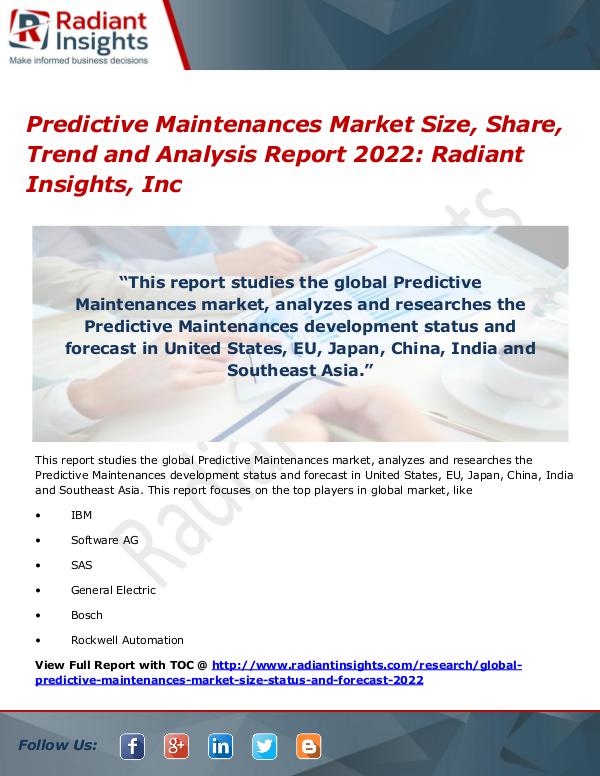 Predictive Maintenances Market Size, Share, Trend 2022 Predictive Maintenances Market Size, Share 2022
