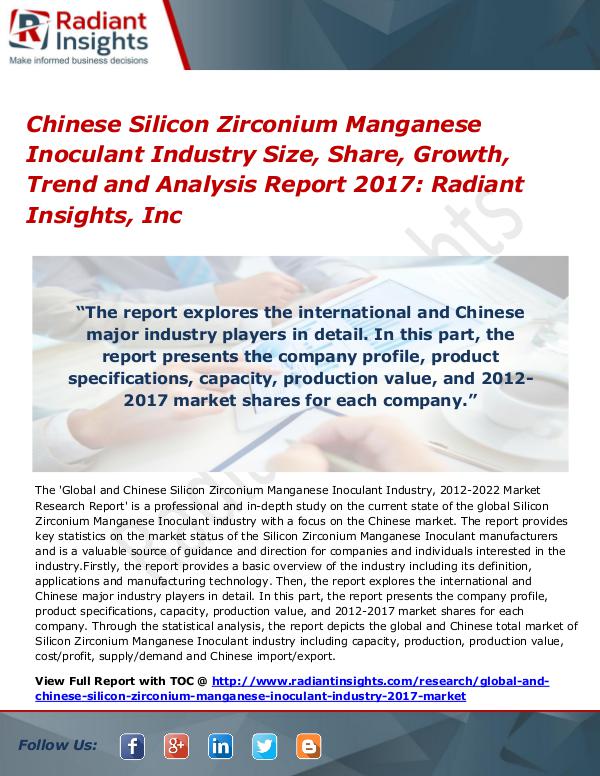 Chinese Silicon Zirconium Manganese Inoculant Industry Size 2017 Silicon Zirconium Manganese Inoculant Industry