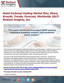 Metal Carbonyl Casting Market Size, Share, Growth, Trends 2017