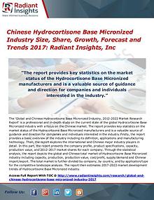 Chinese Hydrocortisone Base Micronized Industry Size, Share 2017