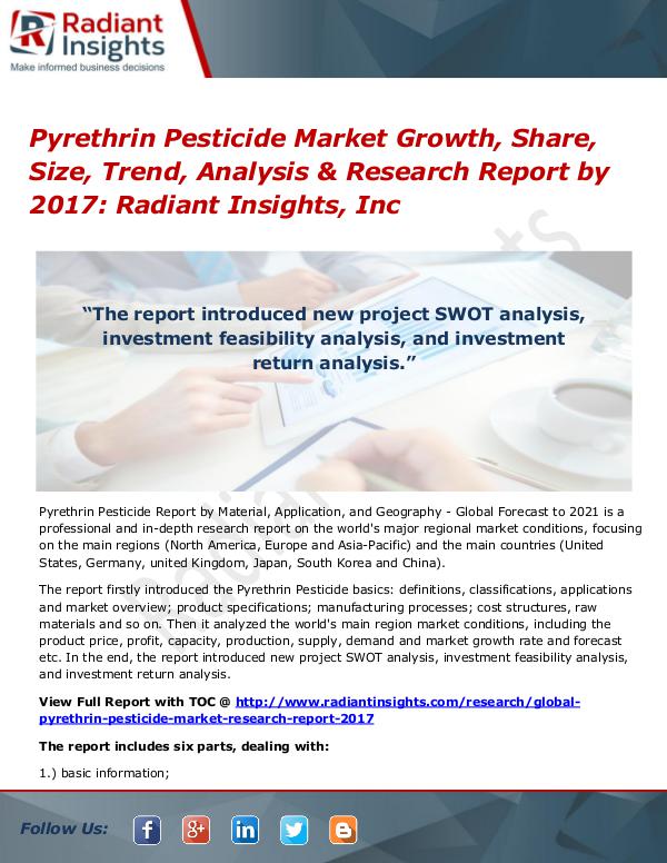 Pyrethrin Pesticide Market Growth, Share, Size, Trend, Analysis 2017 Pyrethrin Pesticide Market Growth, Share 2017