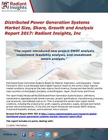 Distributed Power Generation Systems Market Size, Share, Growth 2017