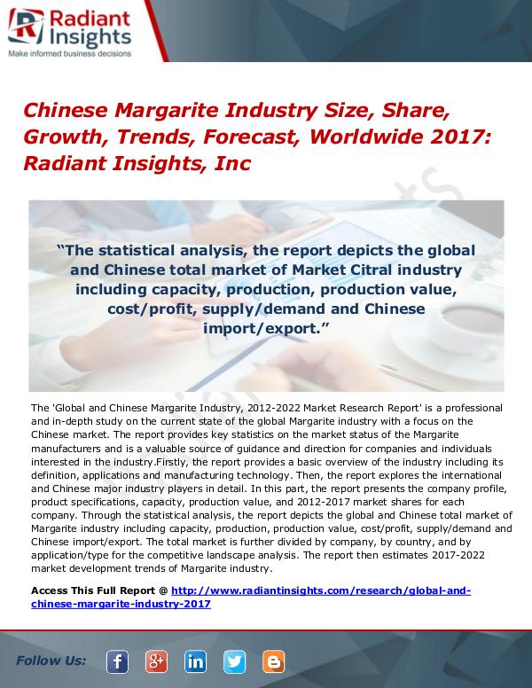 Chinese Margarite Industry Size, Share, Growth, Trends, Forecast 2017 Chinese Margarite Industry Size, Share 2017