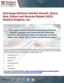 Metrology Software Market Growth, Share, Size, Status 2022