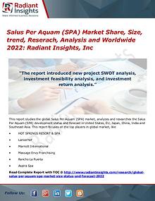 Salus Per Aquam (SPA) Market Share, Size, Trend, Research 2017