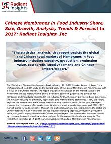 Chinese Membranes in Food Industry Share, Size, Growth, Analysis 2017