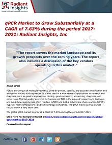 qPCR Market to Grow Substantially at a CAGR of 7.63%  at 2021