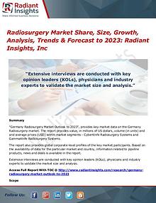 Radiosurgery Market Share, Size, Growth, Analysis, Trends 2023