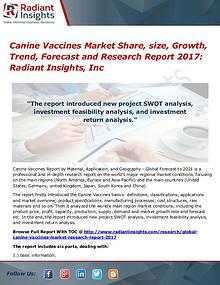 Canine Vaccines Market Share, size, Growth, Trend, Forecast 2017