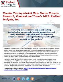 Genetic Testing Market Size, Share, Growth, Research, Forecast 2022