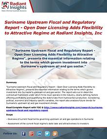 Suriname Upstream Fiscal and Regulatory Report