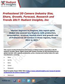 Professional 3D Camera Industry Size, Share, Growth, Forecast 2017