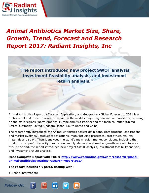 Animal Antibiotics Market Size, Share, Growth, Trend, Forecast 2017 Animal Antibiotics Market Size, Share, Growth 2017