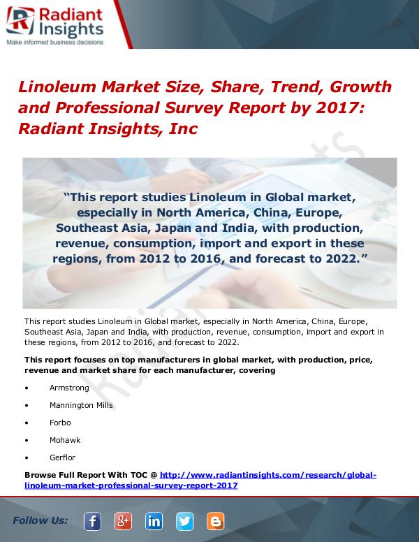 Linoleum Market Size, Share, Trend, Growth 2017 Linoleum Market Size, Share, Trend, Growth 2017